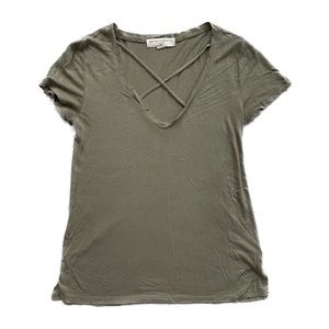 Project Social T x Urban Outfitters Criss Cross V Neck T-Shirt